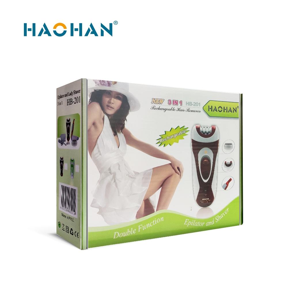 LED Illuminated 3-in-1 Rechargeable Epilator (HB-201)