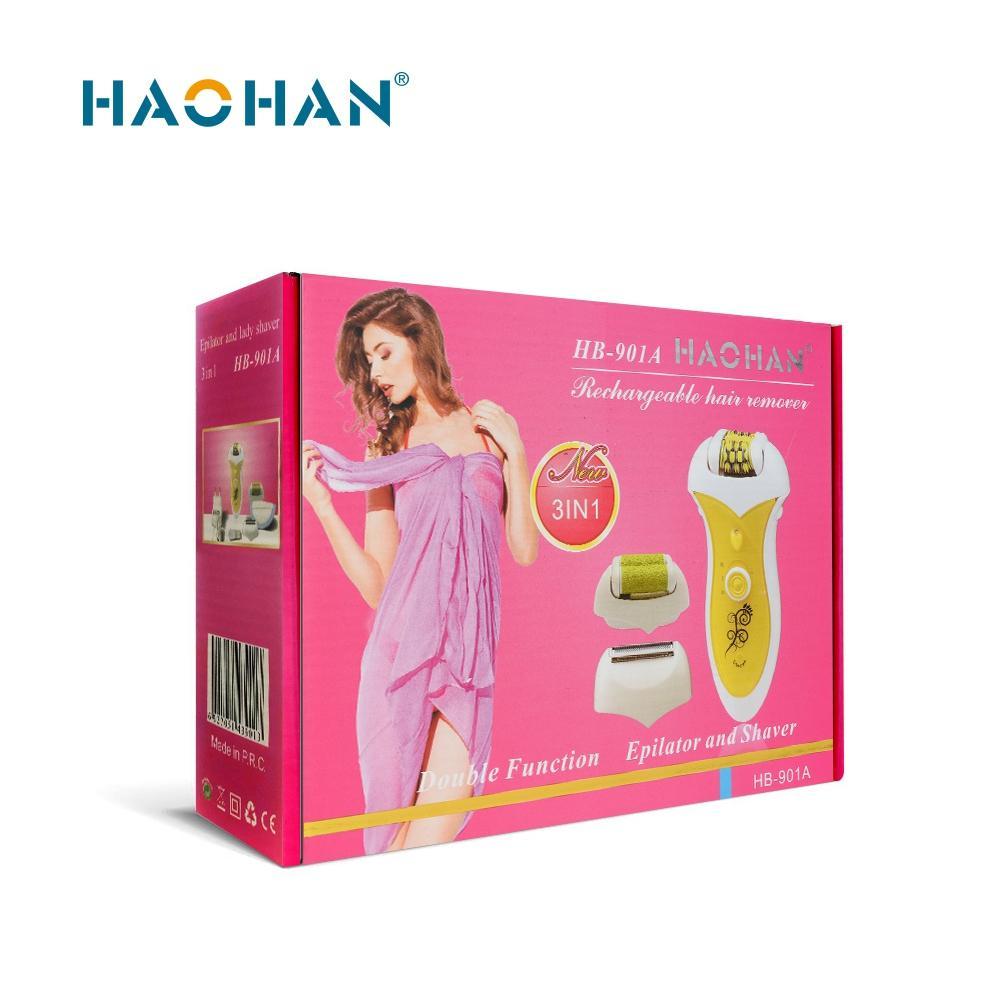 Rechargeable Epilator with Stainless Steel Heads 4 in 1 (HB-901A)