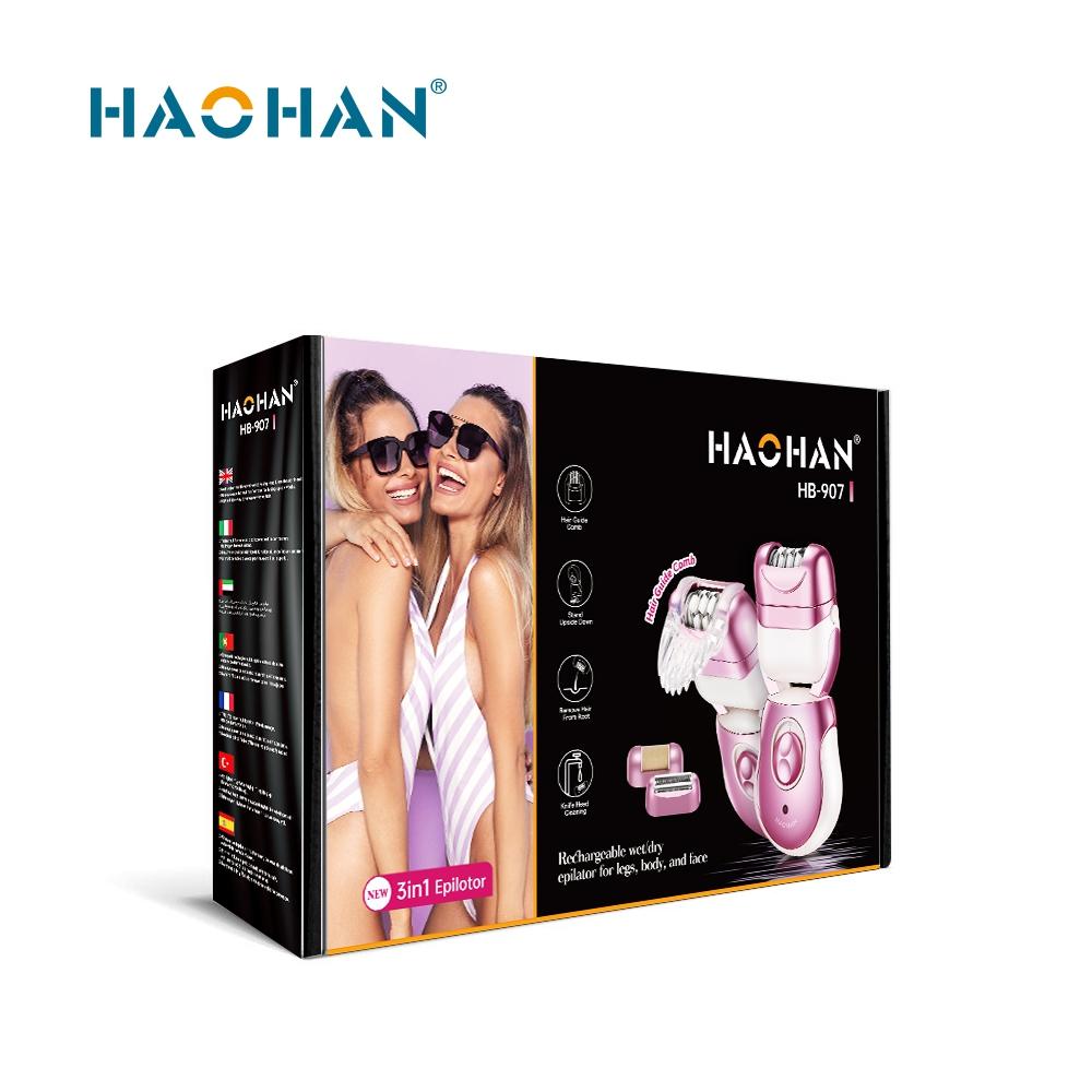 3-in-1 Rechargeable Epilator with Shaver & Callus Remover (HB-907)